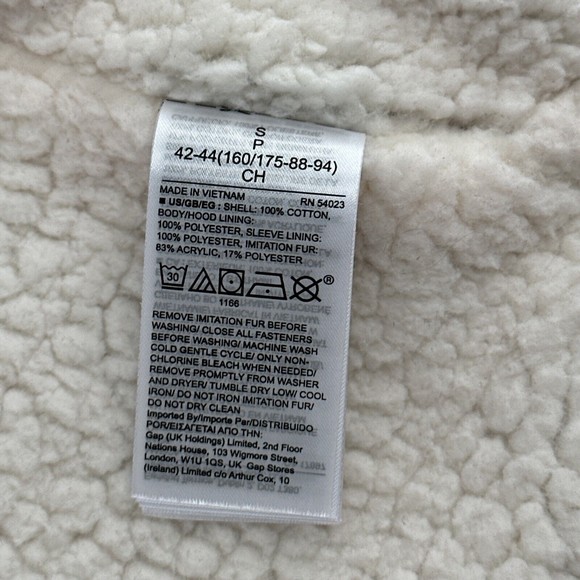 GAP Red Womens Size S Coat with Hood Inside Sherpa Line - Picture 8 of 12